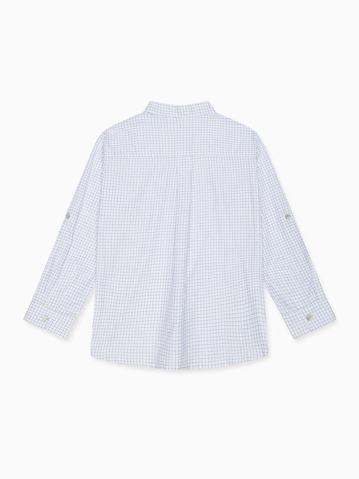 Blue Check Mateo Long Sleeve Boy Shirt