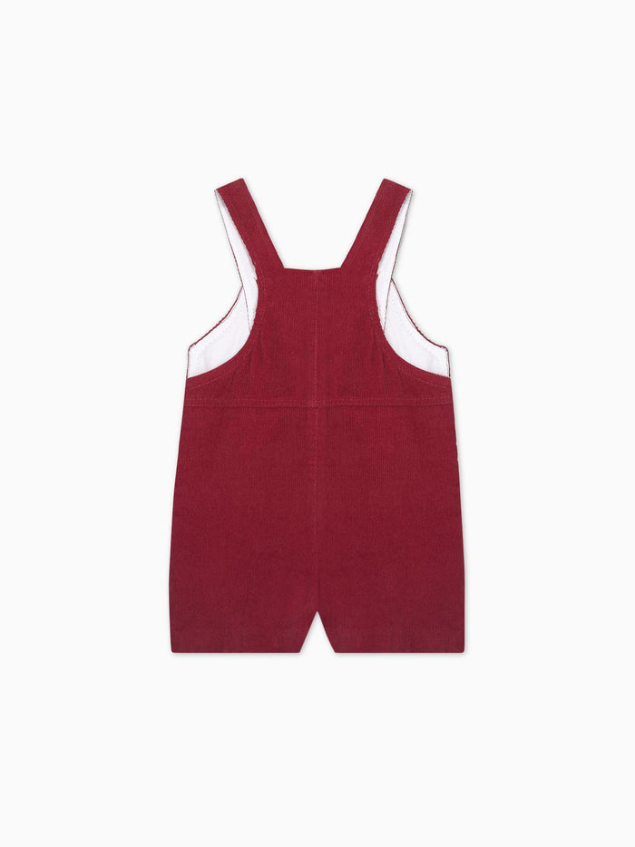 Burgundy Salma Corduroy Baby Dungarees