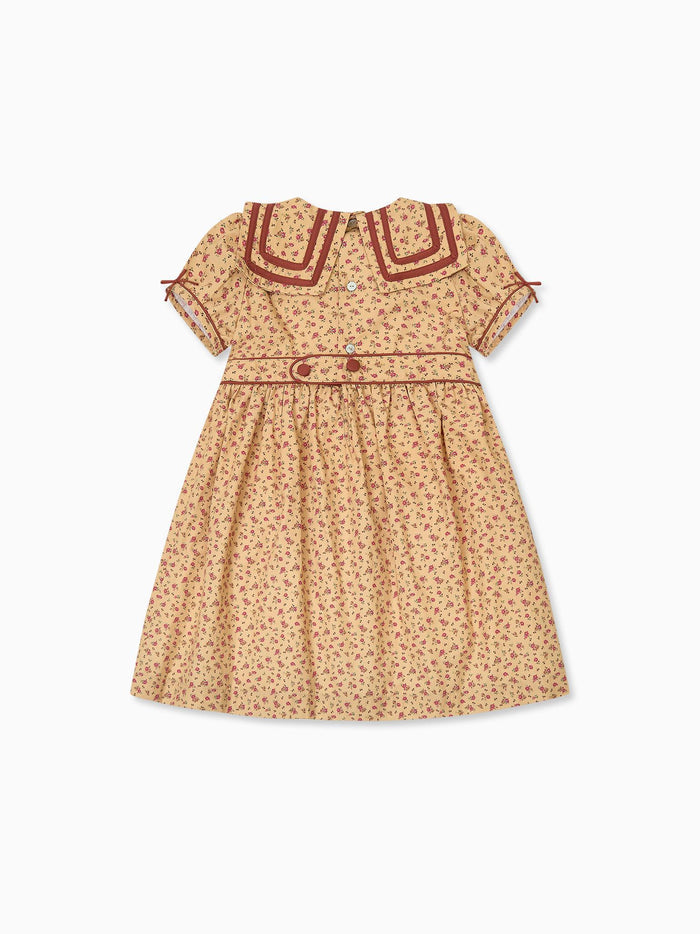Caramel Floral Mirabel Girl Dress