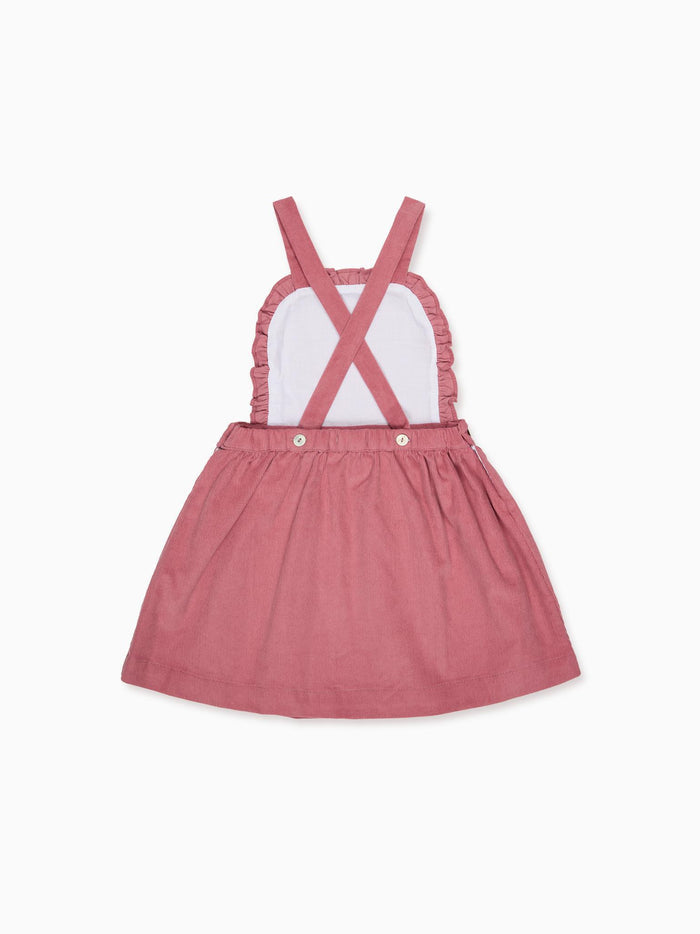 Dark Pink Alexa Corduroy Girl Pinafore Skirt