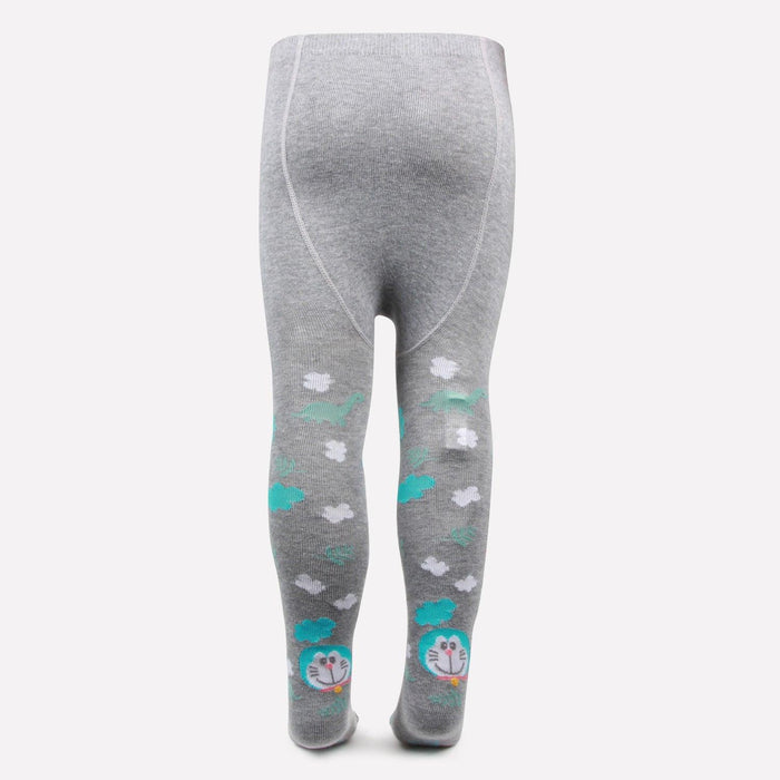 Doraemon Printed Knitted Tights For Baby Girls & Baby Boys (Light Grey)