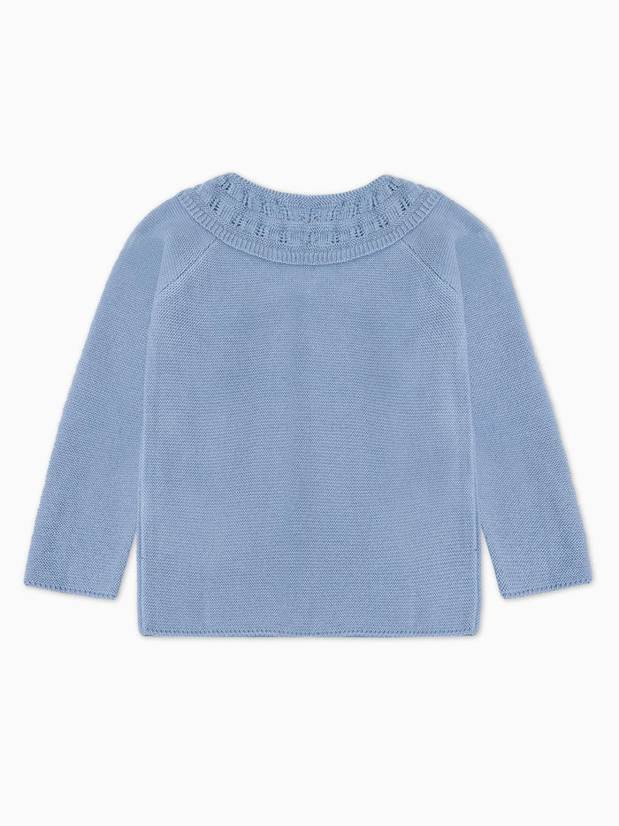 Dusty Blue Baena Merino Girl Cardigan