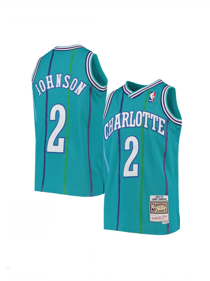 Larry Johnson #2 Charlotte Hornets Mitchell & Ness 1992-93 Hardwood Classic Swingman Jersey