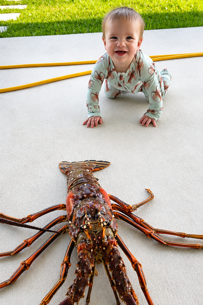 Lowtide Lobster - Bamboo Zippy Sleeper Pajamas - Sold out