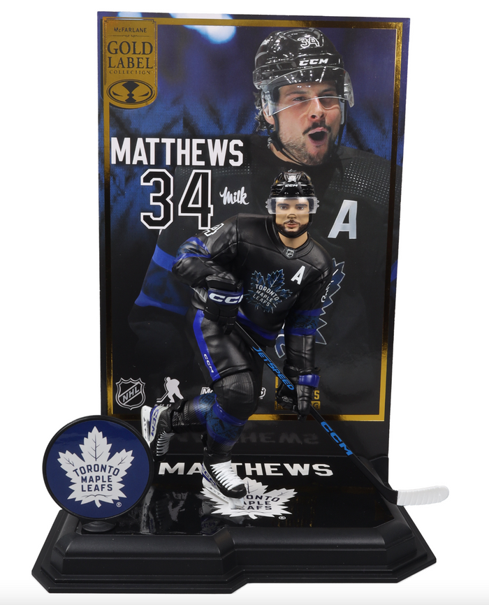 McFarlane NHL Sports Picks - Auston Matthews Black Jersey Figure - Toronto Maple Leafs