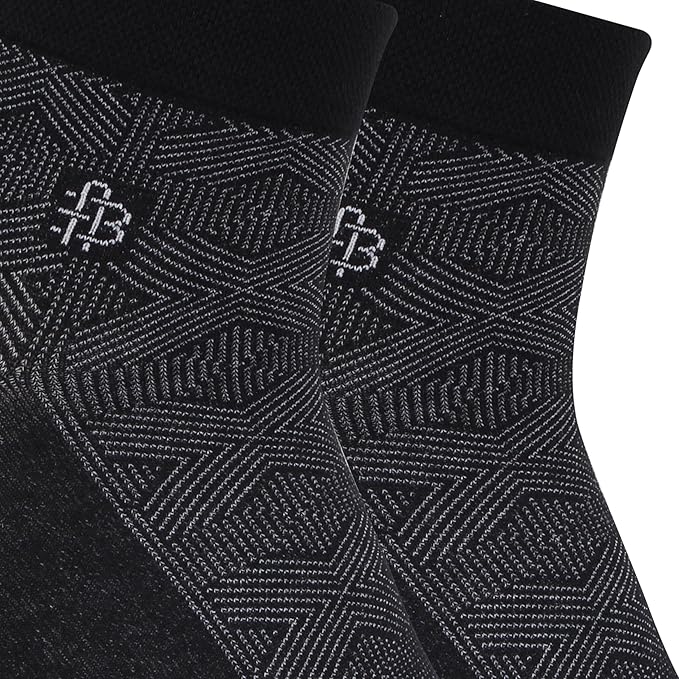 Men’s Geometric Pattern Ankle Sock - (Black)