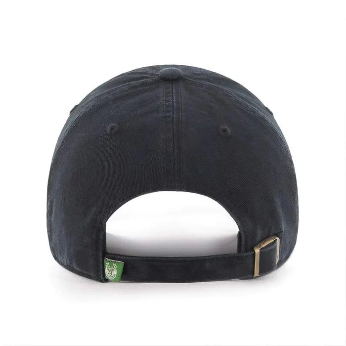 Milwaukee Bucks Black NBA 47 Brand Clean Up Adjustable Buckle Back Hat