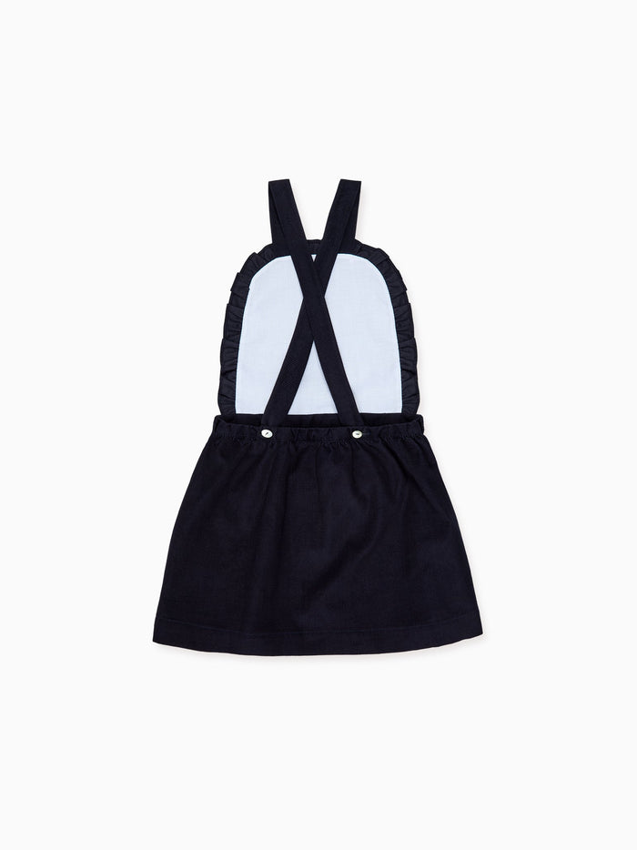 Navy Alexa Corduroy Girl Pinafore Skirt