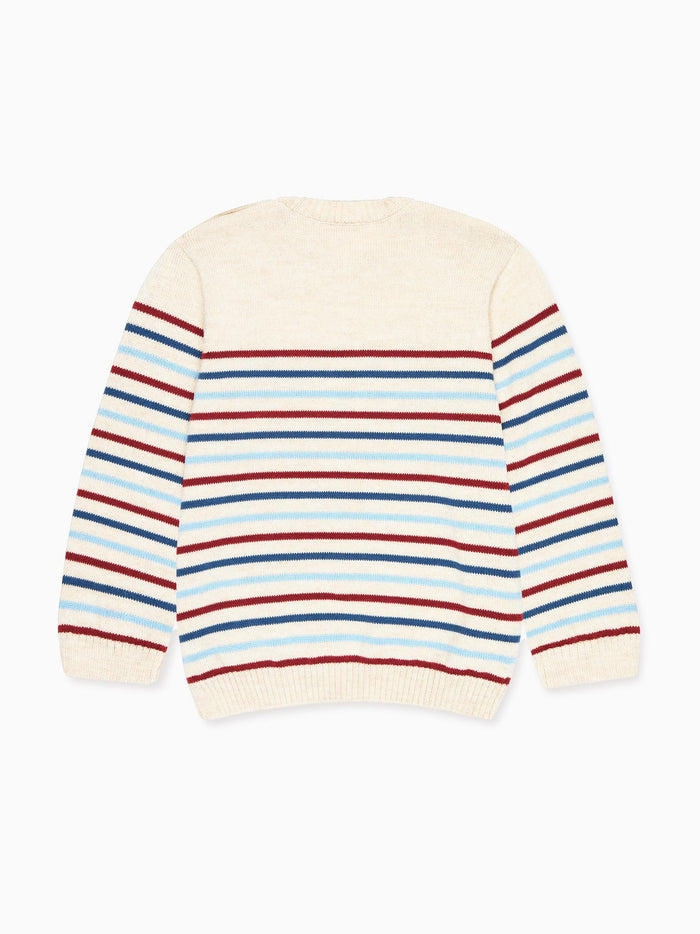 Oatmeal Stripe Curro Merino Boy Jumper