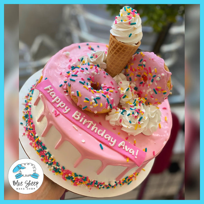 ice cream cone confetti cake