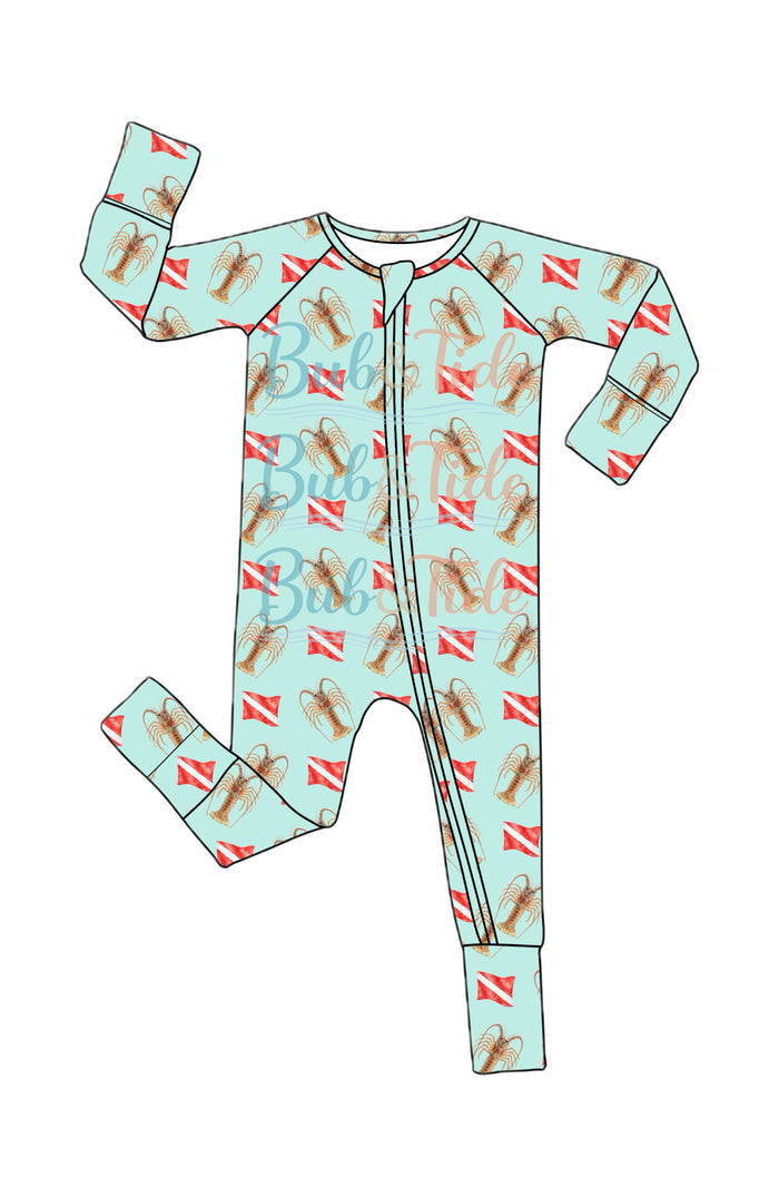 *PREORDER* Lobster Dive - Bamboo Zippy Sleeper Pajamas