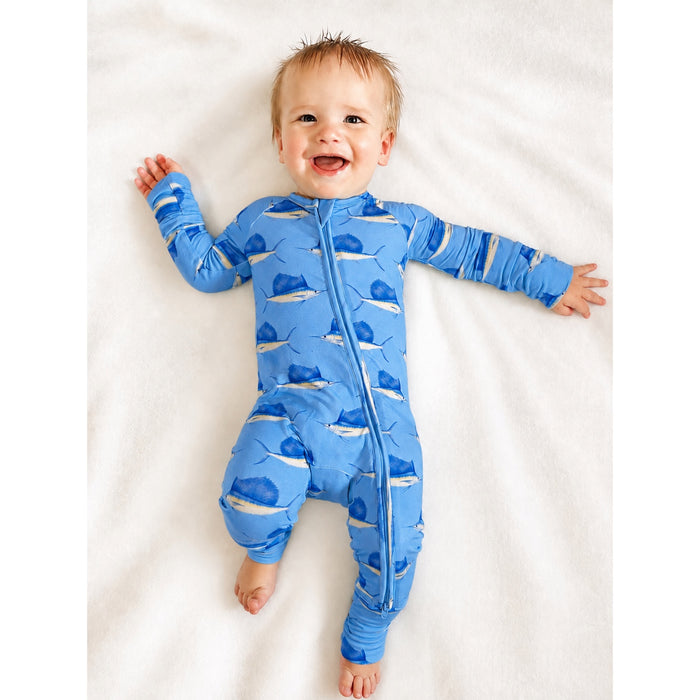 Sailfish Splash - Bamboo Zippy Sleeper Pajamas - READY TO SHIP