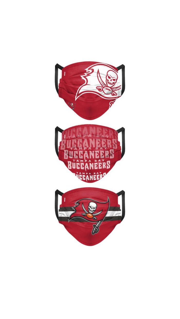 Tampa Bay Buccaneers Match Day FOCO NFL Face Mask Covers Adult 3 Pack