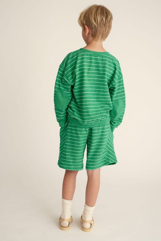 Thiago Striped Sweatshirt in Grass Green
