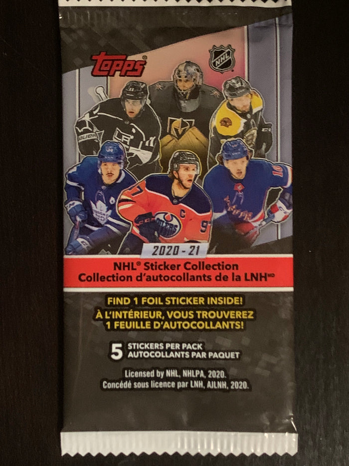 Topps NHL 2020-21 Hockey Stickers - 1 Pack/ 5 Stickers Per pack