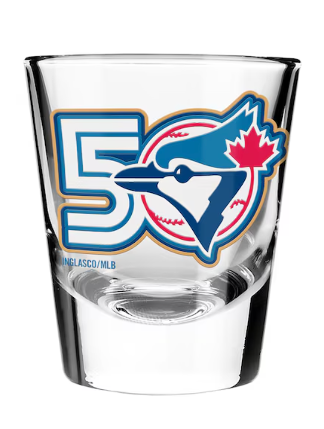 Toronto Blue Jays 50th Season Anniversary 2oz Shot Glass