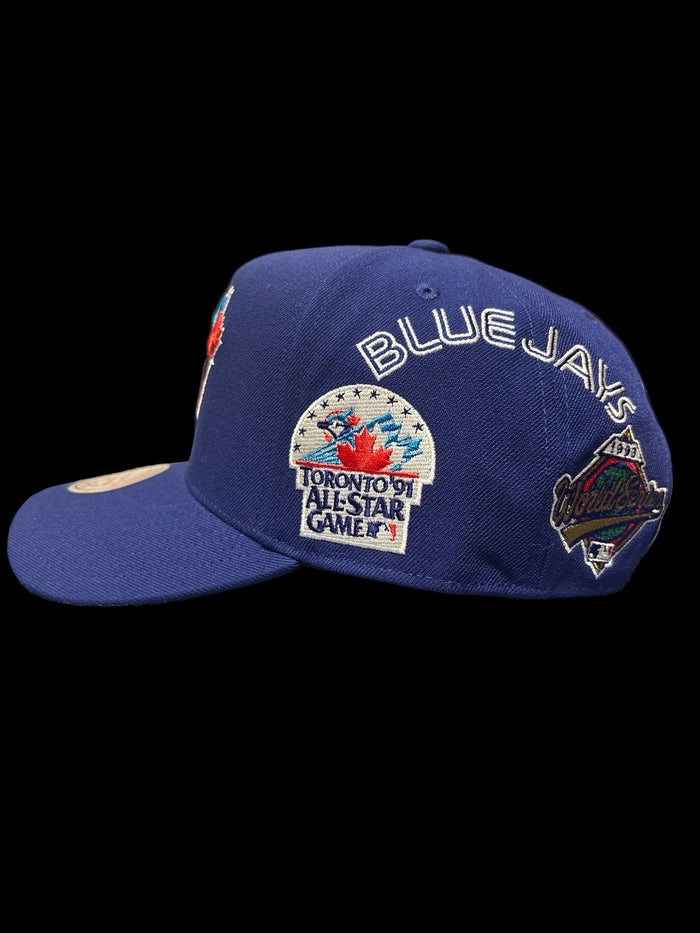 Toronto Blue Jays Mitchell & Ness Historic Pro Pinch Structured Fit Snapback Hat - Blue