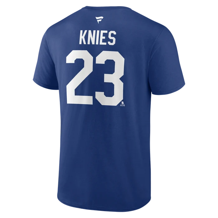 Toronto Maple Leafs Matthew Knies #23 Fanatics Name and Number T-Shirt - Blue