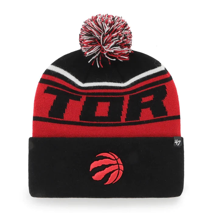 Toronto Raptors 47 Brand Stylus Cuff Knit Pom Toque