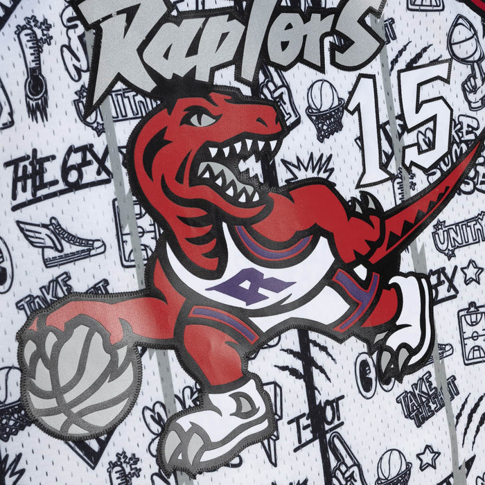 Vince Carter #15 Toronto Raptors Mitchell & Ness Doodle 1998-99 Hardwood Classic Swingman White Jersey