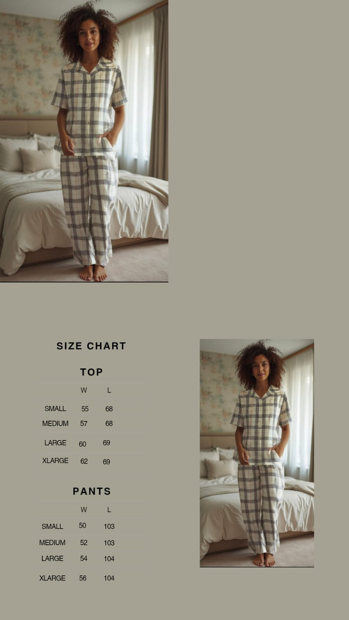 Women's Pyjamas-Yellow Checks (Size:S-XL)