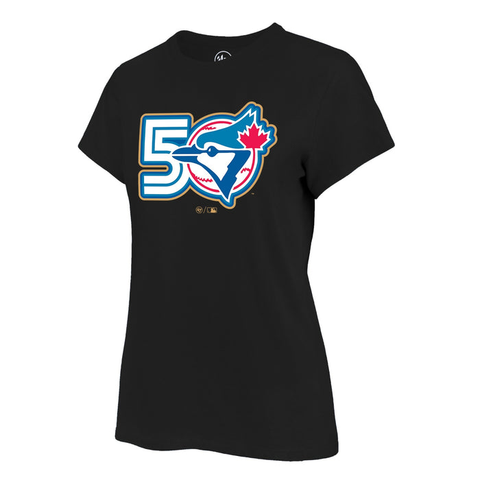 Womens Toronto Blue Jays 47' Brand 50th Season Fan T-Shirt - Black