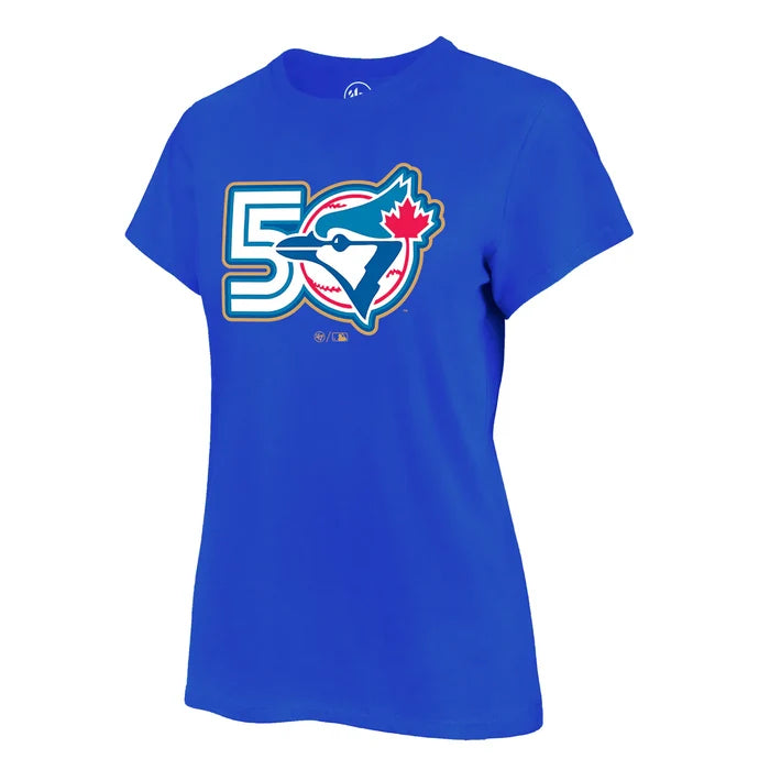Womens Toronto Blue Jays 47' Brand 50th Season Fan T-Shirt - Royal Blue