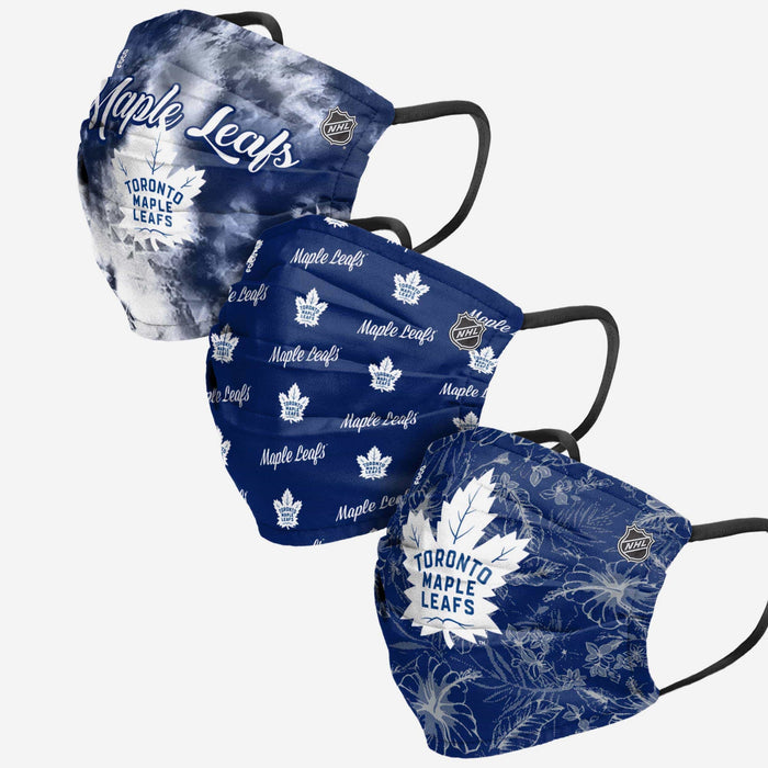 Women's Toronto Maple Leafs Match Day FOCO NHL Face Mask Covers Adult 3 Pack
