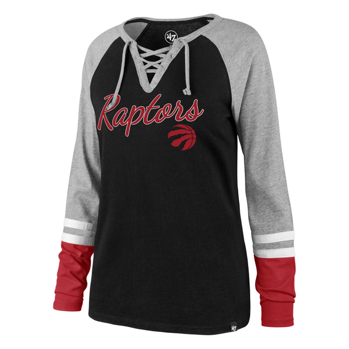 Women’s Toronto Raptors 47 Brand Black Break Away Lace Up Long Sleeve Shirt