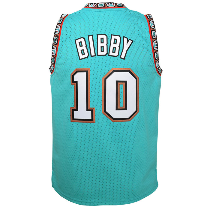 Youth Mike Bibby #10 Vancouver Grizzlies Mitchell & Ness 1998-99 Hardwood Classic Teal Swingman Jersey