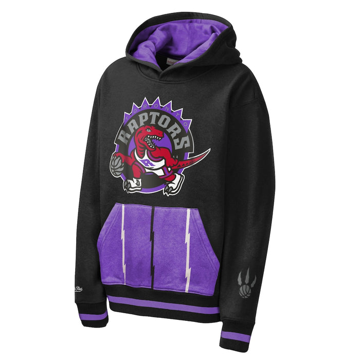 Youth Toronto Raptors Mitchell & Ness Playmaker Fashion Fleece Hoodie - Black
