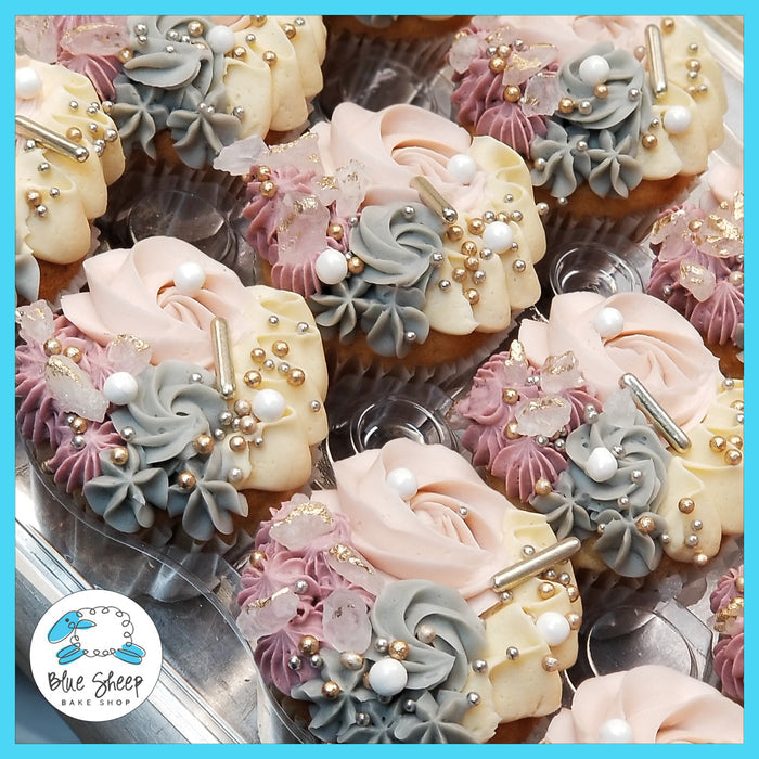 Blush floral inspired birthday cakes