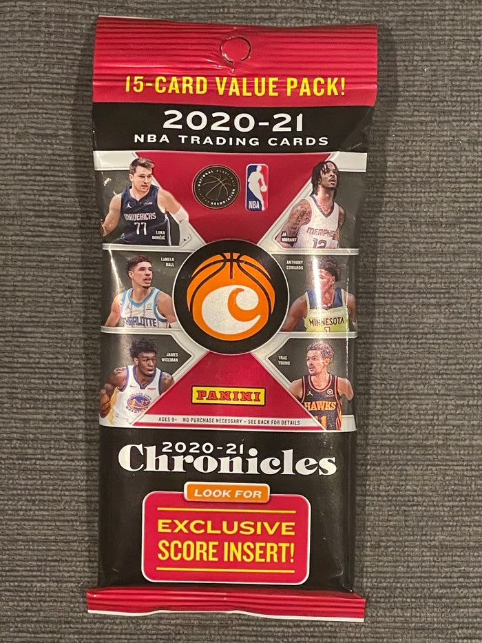 2020-21 Panini NBA Chronicles Basketball Value Cello Pack - 15 Cards