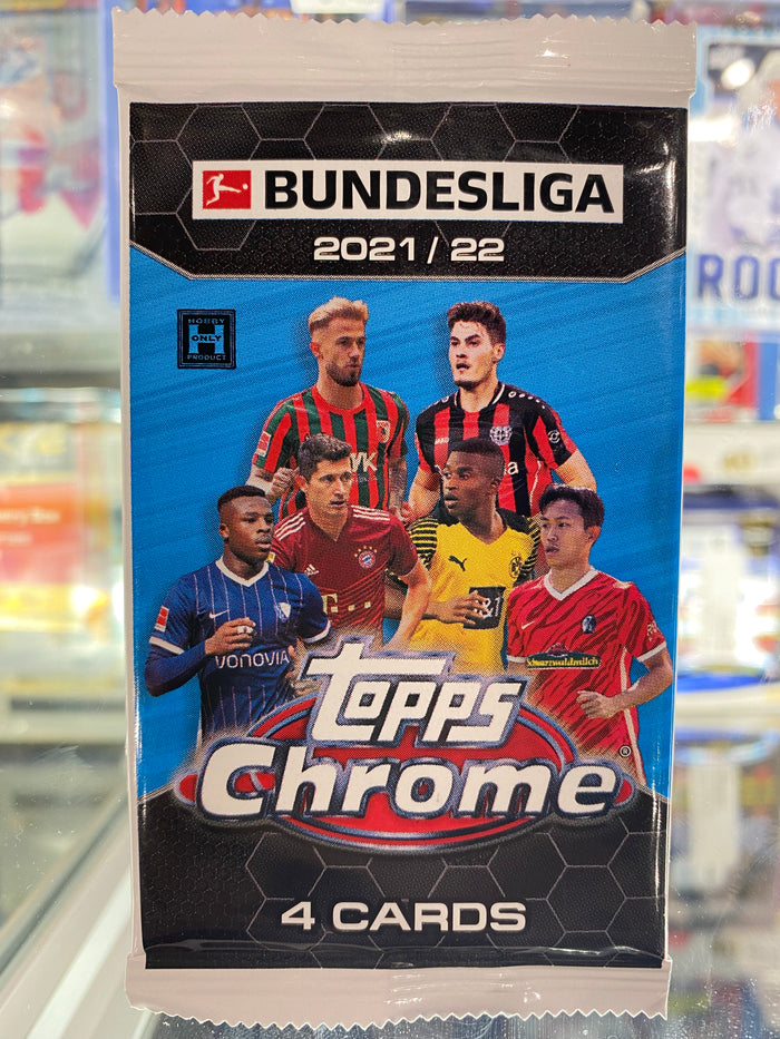 2021-22 Topps Chrome Bundesliga Soccer - 4 Card Pack from Hobby Box