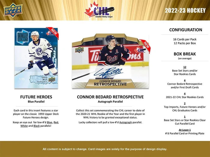 2022-23 CHL Upper Deck Hockey Cards Hobby Box