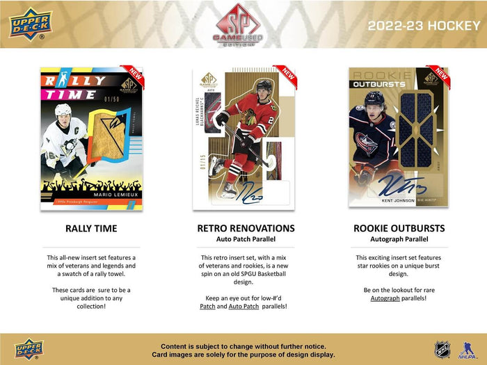 2022-23 Upper Deck SP Game Used Hockey Cards Hobby Box