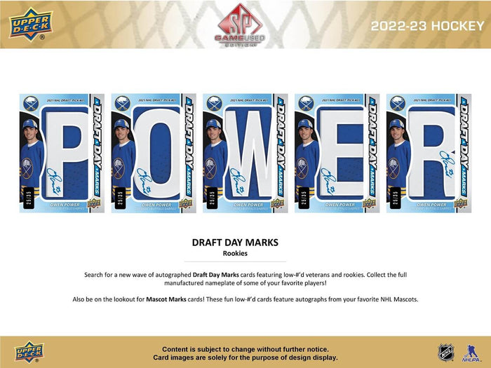 2022-23 Upper Deck SP Game Used Hockey Cards Hobby Box