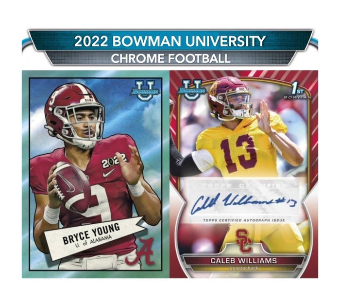 2022 Bowman Chrome University Football Factory Sealed 24 Pack Hobby Box