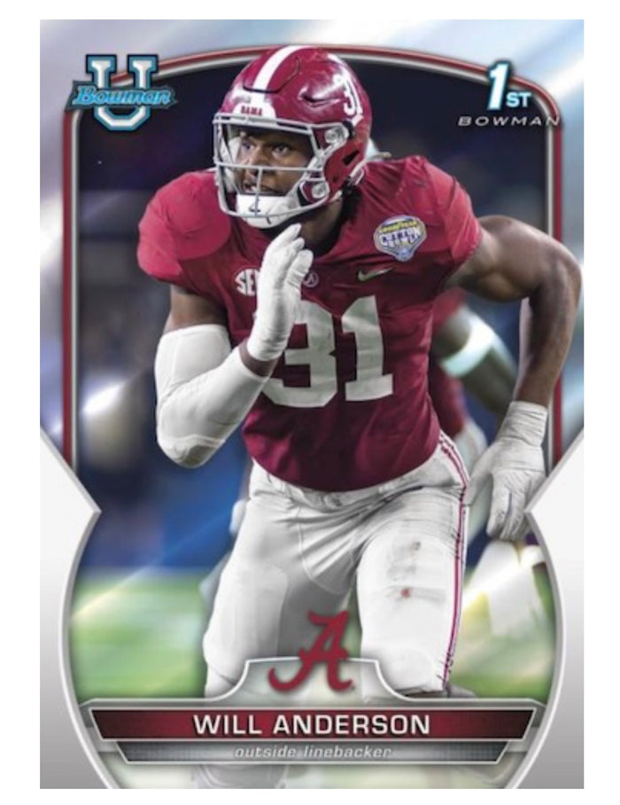 2022 Bowman Chrome University Football Factory Sealed 24 Pack Hobby Box