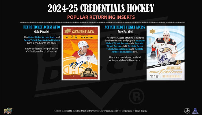 2024-25 Upper Deck Credentials Hockey Cards Hobby Box