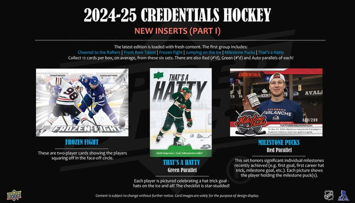 2024-25 Upper Deck Credentials Hockey Cards Hobby Box