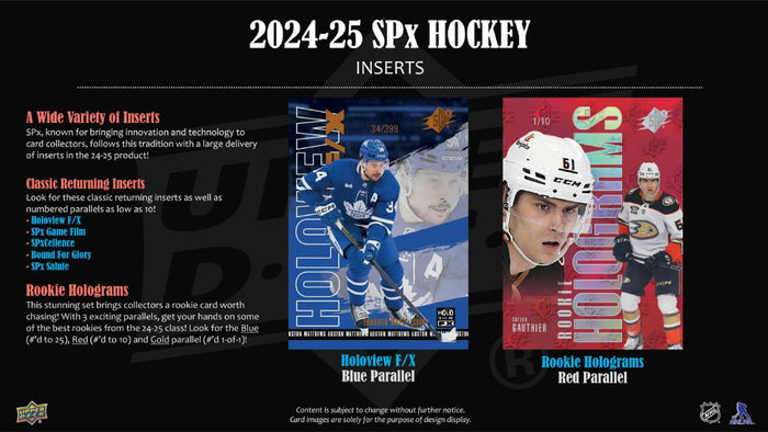 2024-25 Upper Deck SPx Hockey Cards Hobby Box