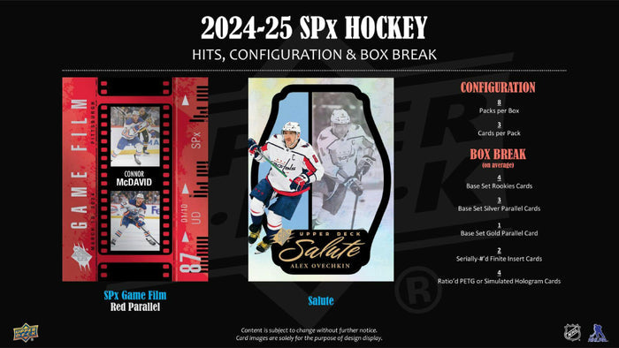 2024-25 Upper Deck SPx Hockey Cards Hobby Box