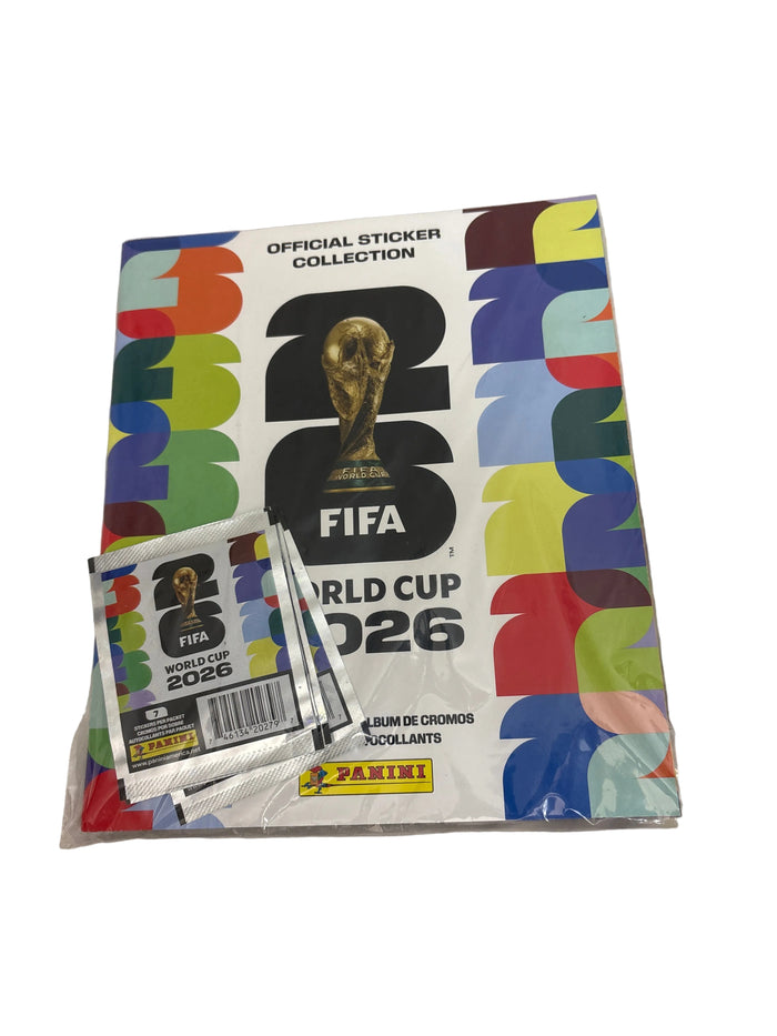 2026 Panini Fifa World Cup Starter Bundle (Album + 4 Sticker packs) - Official Sticker Collection