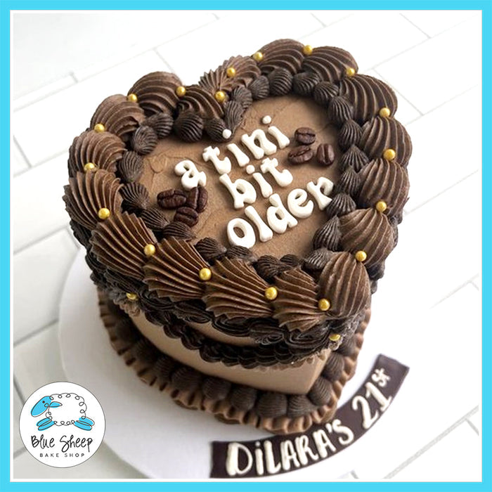 A Tini Bit Older Heart Birthday Cake - Espresso Martini