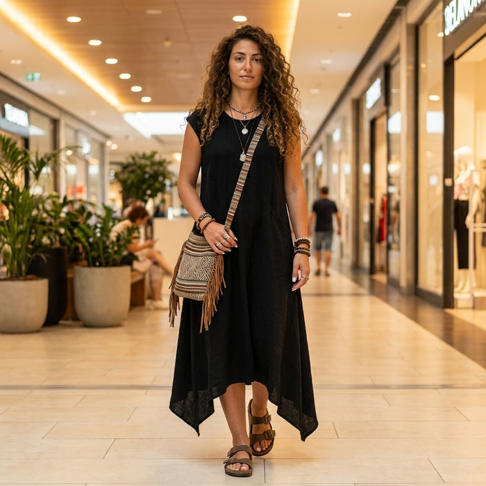 Asymmetrical Dress-Black