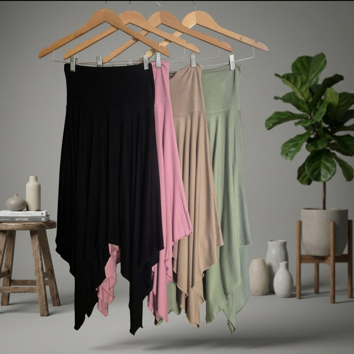 Asymmetrical Skirt- Cafe