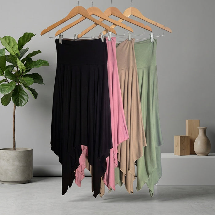 Asymmetrical Skirt-Cashmere Pink