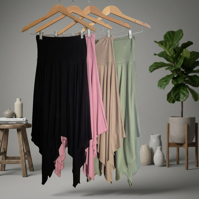 Asymmetrical Skirt-Pistachio Green