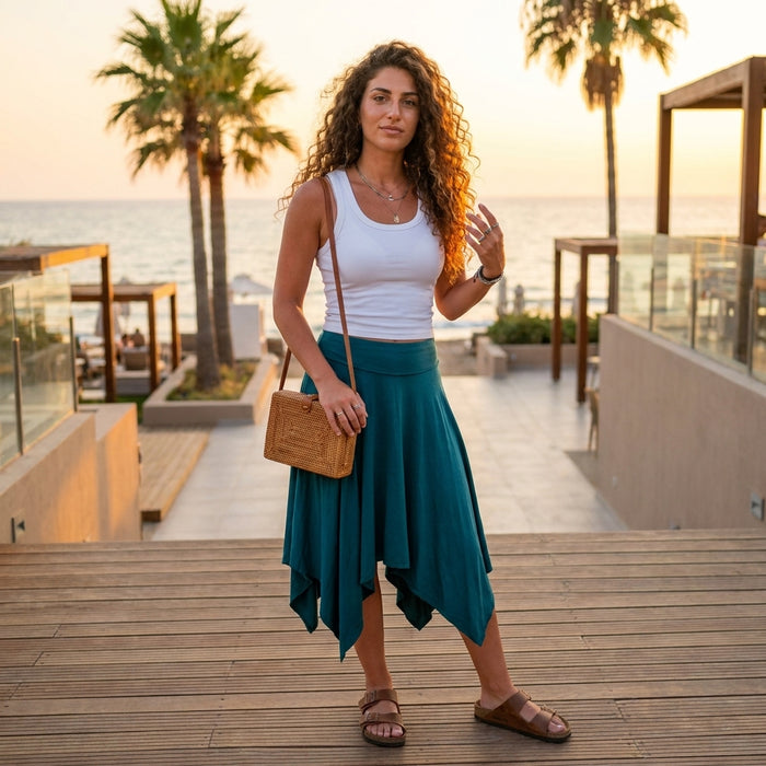 Asymmetrical Skirt-Teel